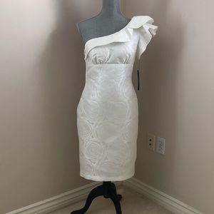 One Shoulder White Dress by AIDA